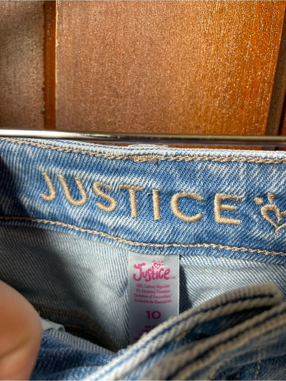 Justice girls size 10 denim shorts